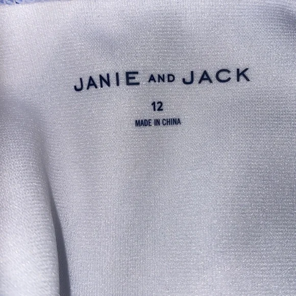 Janie and Jack blue Leaf Print Kids size 12 Swimsuit - Picture 6 of 8